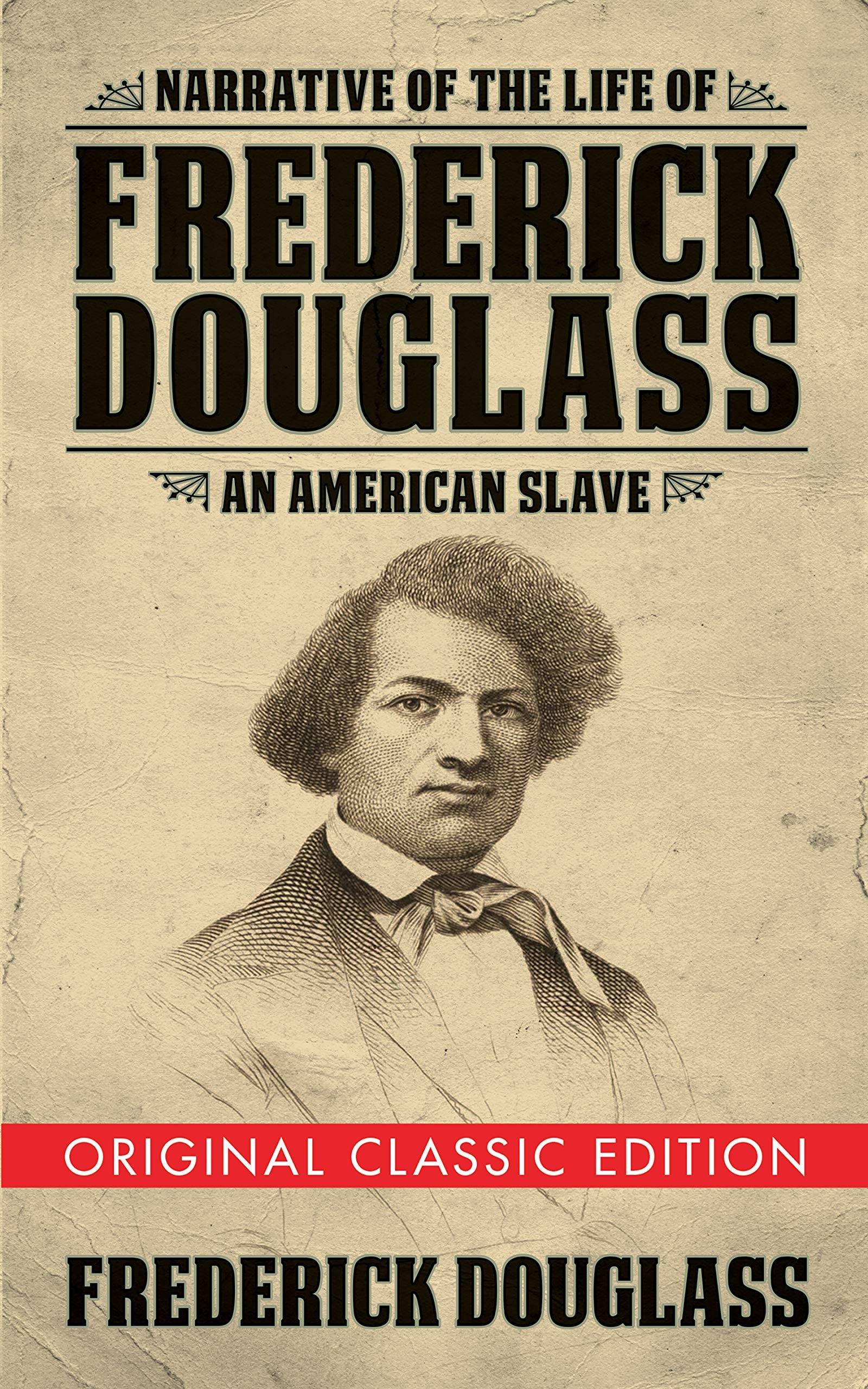 Book cover with pencil illustration of Frederick Douglas